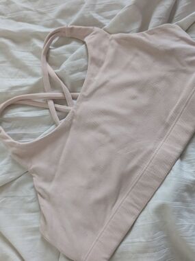 Athleta Light Pink Strappy Sports Bra